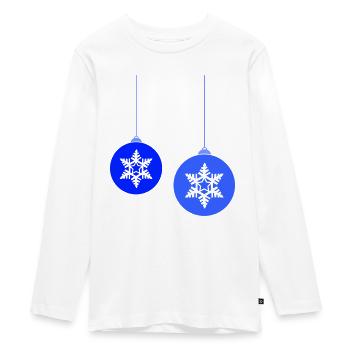 Weihnachtskugeln Stern frost - Teenager Premium Bio Langarmshirt - Weiß - Vorne - AI Model Kid Female (0cm)