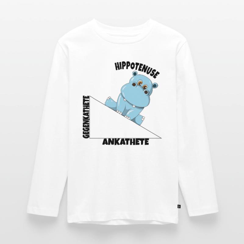 Math Hippotenuse Angular Function Hypotenuse Hippo Teenager Premium Organic Long Sleeve Shirt
