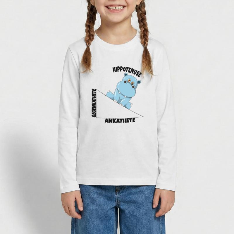 Math Hippotenuse Angular Function Hypotenuse Hippo Teenager Premium Organic Long Sleeve Shirt