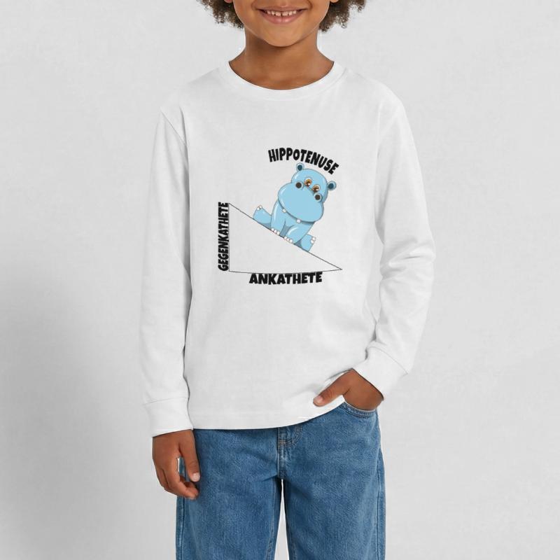 Math Hippotenuse Angular Function Hypotenuse Hippo Teenager Premium Organic Long Sleeve Shirt