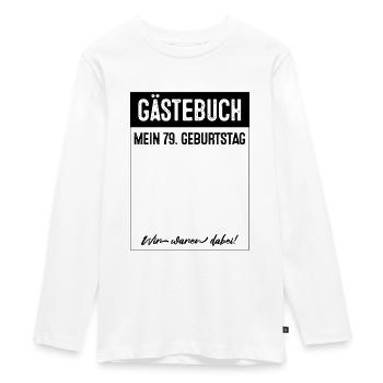 79 Jahre Gästebuch 79. Geburtstag - Teenager Premium Bio Langarmshirt - Weiß - Vorne - AI Model Kid Female (0cm)