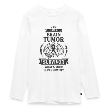Hirntumor-Überlebender - Teenager Premium Bio Langarmshirt - Weiß - Vorne - AI Model Kid Female (0cm)
