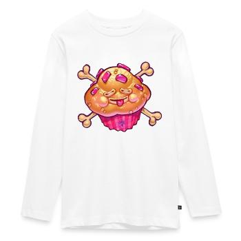 Muffin heureux - T-shirt manches longues Premium Ado - blanc - Devant - AI Model Kid Female (0cm)