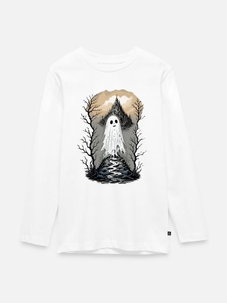 Verwunschener Pfad - Teenager Premium Bio Langarmshirt - Weiß