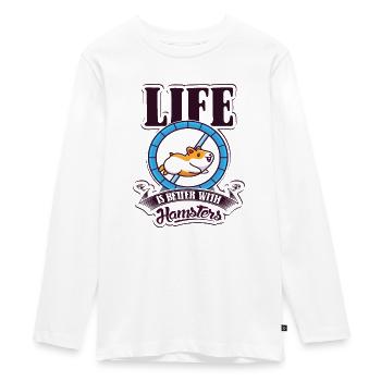 Life is Better with a Hamster Dwarf Hamster - Teenager Premium Organic Long Sleeve Shirt - white - Front - AI Model Kid Female (0cm)
