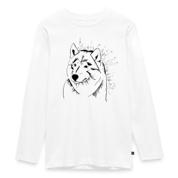 Vierbeiner Wauwau Rüde Hundebesitzer Wolfshund - Teenager Premium Bio Langarmshirt - Weiß - Vorne - AI Model Kid Female (0cm)