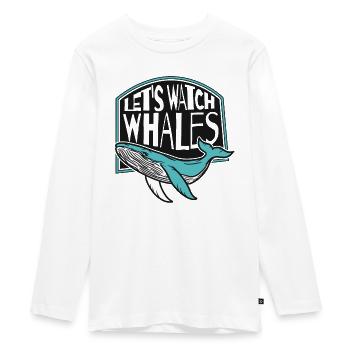 Regardons les baleines béluga bleu Cétacé Baleine - T-shirt manches longues Premium Ado - blanc - Devant - AI Model Kid Female (0cm)
