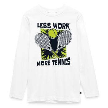 Less Work More Tennis Tennis Coach Tennis Player - Teenager Premium Organic Long Sleeve Shirt - white - Front - AI Model Kid Female (0cm)