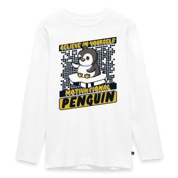 Croyez en vous Motivation Pingouin Oiseau de mer - T-shirt manches longues Premium Ado - blanc - Devant - AI Model Kid Female (0cm)