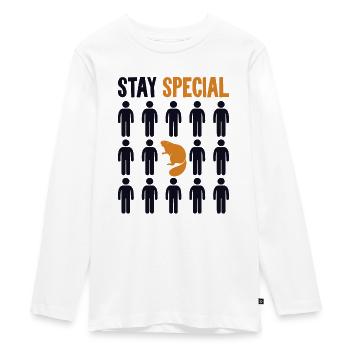 Stay Special Castor Canadensis North American - Teenager Premium Organic Long Sleeve Shirt - white - Front - AI Model Kid Female (0cm)
