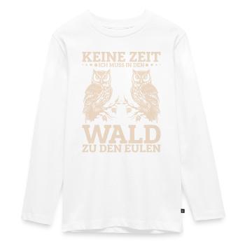 Eulenkostüm Eule Eule Motiv Eulenliebhaber - Teenager Premium Bio Langarmshirt - Weiß - Vorne - AI Model Kid Female (0cm)