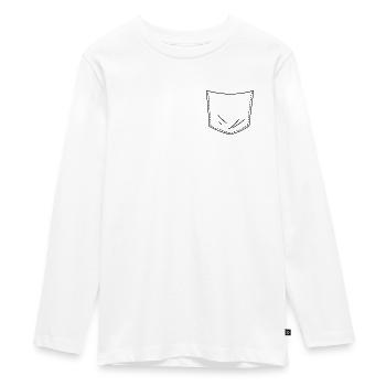 Breast pocket - Teenager Premium Organic Long Sleeve Shirt - white - Front - AI Model Kid Female (0cm)