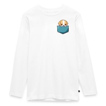 Cute Dog - Teenager Premium Organic Long Sleeve Shirt - white - Front - AI Model Kid Female (0cm)