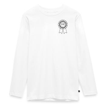 Schulkind Orden mit Herzen - Teenager Premium Bio Langarmshirt - Weiß - Vorne - AI Model Kid Female (0cm)