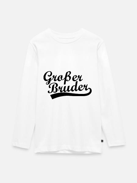Großer Bruder - Teenager Premium Bio Langarmshirt - Weiß
