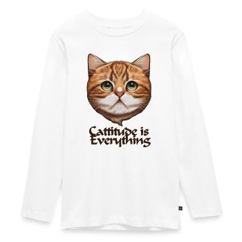 Cattitude est tout - T-shirt manches longues Premium Ado - blanc - Devant - AI Model Kid Female (0cm)