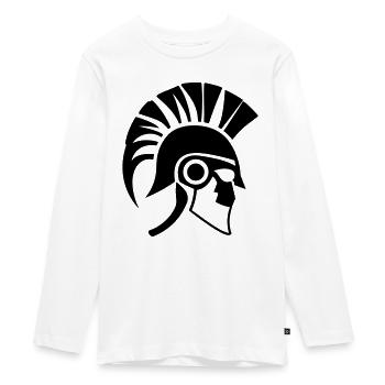 Sparta Spartanischer Krieger - Teenager Premium Bio Langarmshirt - Weiß - Vorne - AI Model Kid Female (0cm)