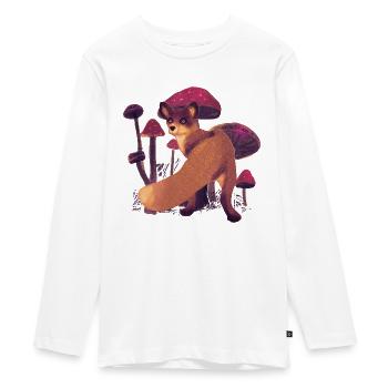 Fox in the mushrooms - Teenager Premium Organic Long Sleeve Shirt - white - Front - AI Model Kid Female (0cm)
