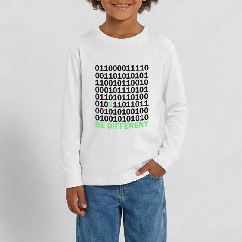 Be Different Binary Code Nerd Gift Teenager Premium Organic Long Sleeve Shirt