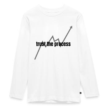 trust the process - Teenager Premium Bio Langarmshirt - Weiß - Vorne - AI Model Kid Female (0cm)