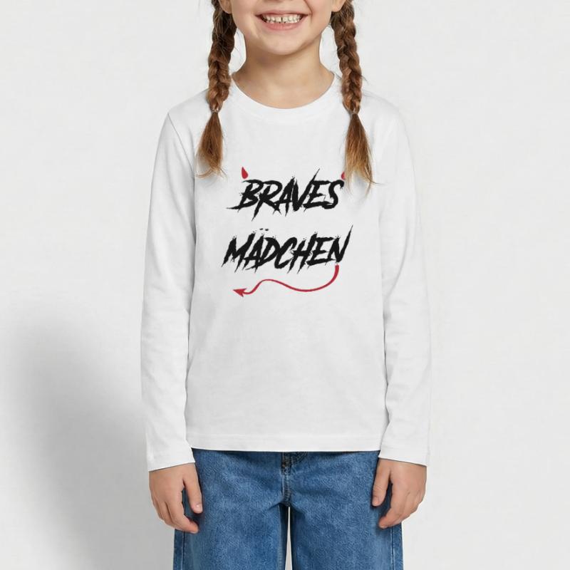 Braves Maedchen devilish saying gift Teenager Premium Organic Long Sleeve Shirt