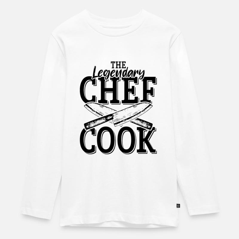 Chef cuisinier cuisine devise - T-shirt manches longues Premium Ado - blanc