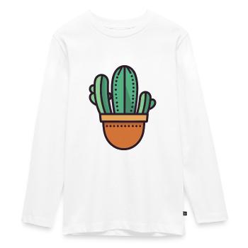 Cactus minimalist - Teenager Premium Organic Long Sleeve Shirt - white - Front - AI Model Kid Female (0cm)