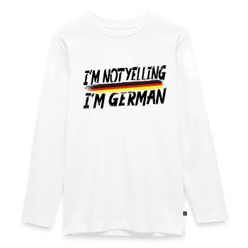 I ́m not yelling I ́m English - Teenager Premium Organic Long Sleeve Shirt - white - Front - AI Model Kid Female (0cm)