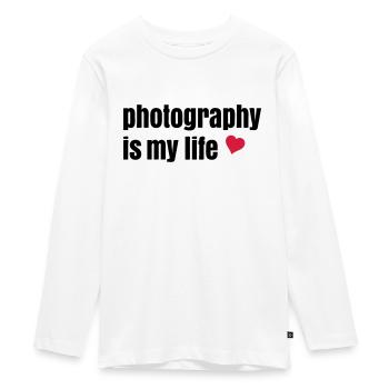 photography is my life - T-shirt manches longues Premium Ado - blanc - Devant - AI Model Kid Female (0cm)