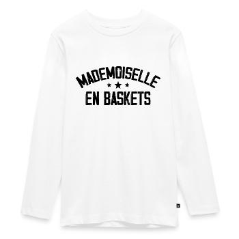 Mademoiselle En Baskets - T-shirt manches longues Premium Ado - blanc - Devant - AI Model Kid Female (0cm)