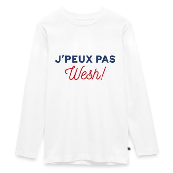 J'peux pas wesh - T-shirt manches longues Premium Ado - blanc - Devant - AI Model Kid Female (0cm)
