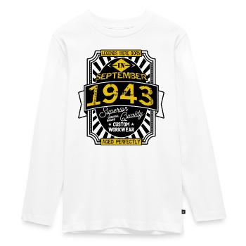 SEPTEMBER 1943 - Teenager Premium Bio Langarmshirt - Weiß - Vorne - AI Model Kid Female (0cm)