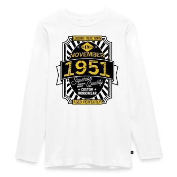 1951 NOVEMBER - T-shirt manches longues Premium Ado - blanc - Devant - AI Model Kid Female (0cm)