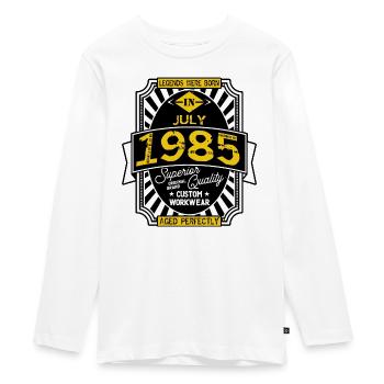 1985 JULI - Teenager Premium Bio Langarmshirt - Weiß - Vorne - AI Model Kid Female (0cm)