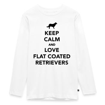 Flat Coated Retriever - T-shirt manches longues Premium Ado - blanc - Devant - AI Model Kid Female (0cm)