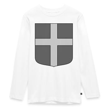 eng tactical shield - Teenager Premium Organic Long Sleeve Shirt - white - Front - AI Model Kid Female (0cm)