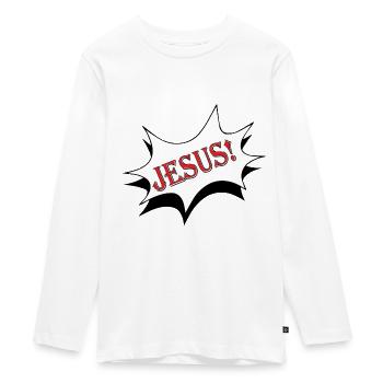 JÉSUS - T-shirt manches longues Premium Ado - blanc - Devant - AI Model Kid Female (0cm)