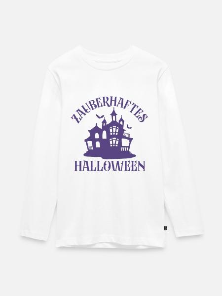 Zauberhaftes Halloween - Teenager Premium Bio Langarmshirt - Weiß