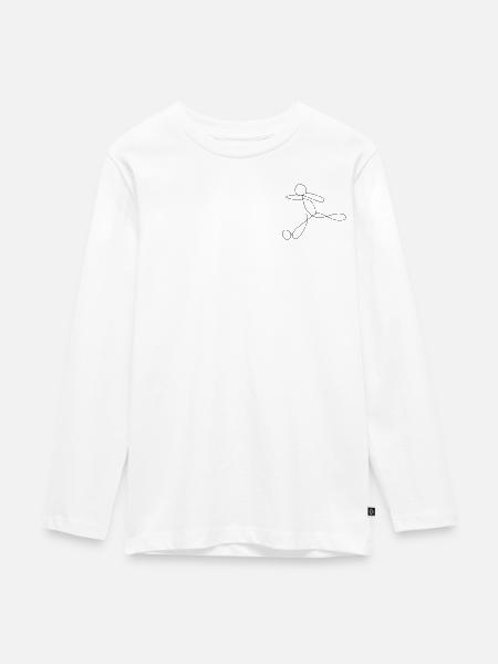 Fußball Line Art - Teenager Premium Bio Langarmshirt - Weiß