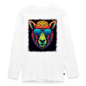 Citation amusante anti-guerre - T-shirt manches longues Premium Ado - blanc - Devant - AI Model Kid Female (0cm)