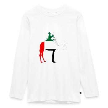 Drapeau des Émirats arabes unis Camel Rider - T-shirt manches longues Premium Ado - blanc - Devant - AI Model Kid Female (0cm)