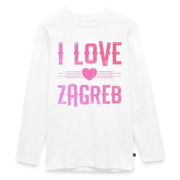 J’aime Zagreb - T-shirt manches longues Premium Ado - blanc - Devant - AI Model Kid Female (0cm)