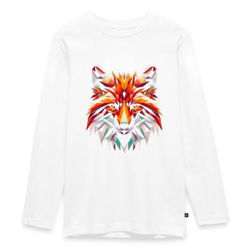 Polygon Geometrisch Fuchs - Teenager Premium Bio Langarmshirt - Weiß - Vorne - AI Model Kid Female (0cm)
