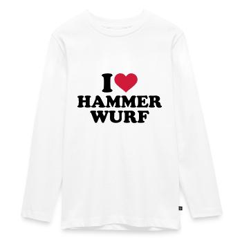 lancer du marteau - T-shirt manches longues Premium Ado - blanc - Devant - AI Model Kid Female (0cm)