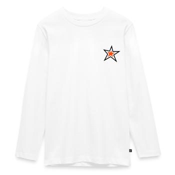 Stern mit Outline – 2 Farben - Teenager Premium Bio Langarmshirt - Weiß - Vorne - AI Model Kid Female (0cm)