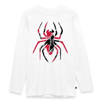 logo rouge araignée craquelures horreur dégoûtant - T-shirt manches longues Premium Ado - blanc - Devant - AI Model Kid Female (0cm)