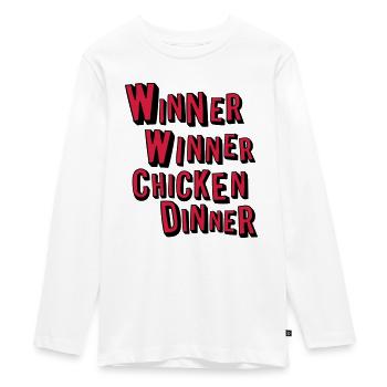 Winner Winner Chicken Dinner - T-shirt manches longues Premium Ado - blanc - Devant - AI Model Kid Female (0cm)