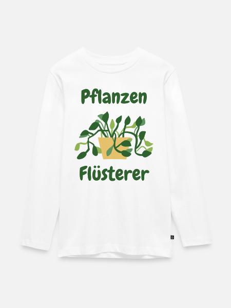 Pflanzen Flüsterer - Teenager Premium Bio Langarmshirt - Weiß
