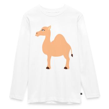 kameel - Tieners Premium Bio shirt met lange mouwen - wit - Voor - AI Model Kid Female (0cm)