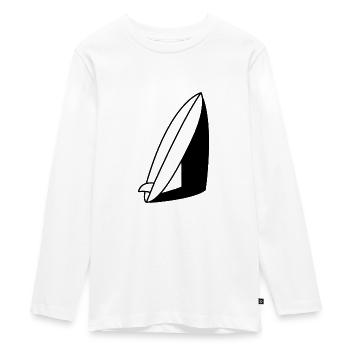 surfboard - Teenager Premium Organic Long Sleeve Shirt - white - Front - AI Model Kid Female (0cm)